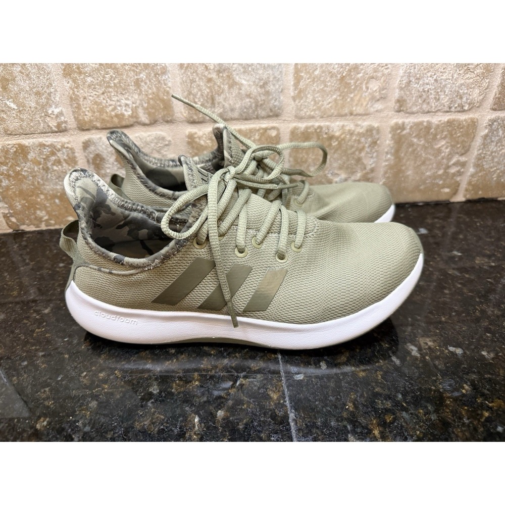 adidas Women's Cloudfoam Pure Sportswear Sneakers Size 8 Green Camo Green
